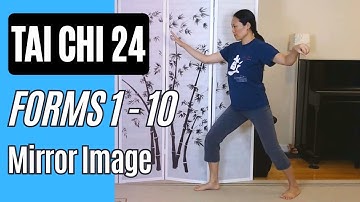 Tai Chi 24, Forms 1-10 Mirror Image Up to Cloud Hands