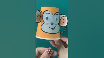 ลิงวิ่งได้จากแก้วกาแฟกระดาษ/monkey#ประดิษฐ์ถ้วยกาแฟ #papercraft #diypapergiftidea #งานกระดาษ #pape