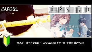 世界で一番好きな名前/HoneyWorks ギターコード(cover)