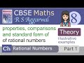 CBSE Maths 8 RS Aggarwal | Rational Numbers | Part 1 | Properties Comparisons and Standard Form