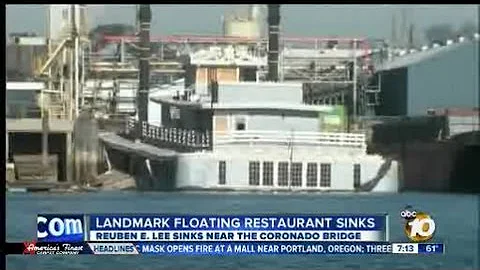 Landmark floating restaurant Reuben E. Lee sinks a...
