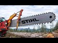 How Giant Machines Process Firewood | Fast Cutting &amp; Powerful Splitting