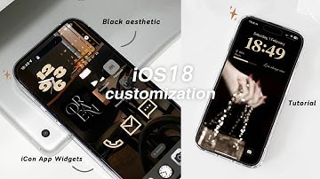 iOS 18 aesthetic customization 🖤✧.* (black) | custom iphone theme, widgets, icons tutorial