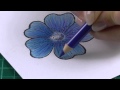 Colouring technique with coloured pencils flowers