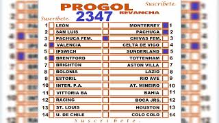💰🔴🍀⚽Progol 2347... Weekly Analysis and Predictions.📈✅💰💰💰