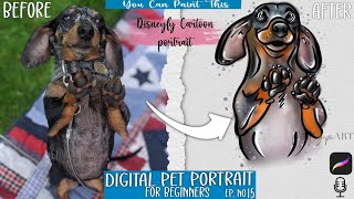 Cartoon Style Pet Portrait | Pet Portrait | Simple Procreate Tutorial | EP: 15