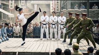As Japanese execute captives, a Kung Fu girl drops in to raid the execution site and save them!