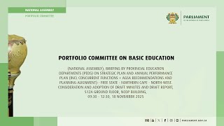 Portfolio Committee on Basic Education, 18 November 2025