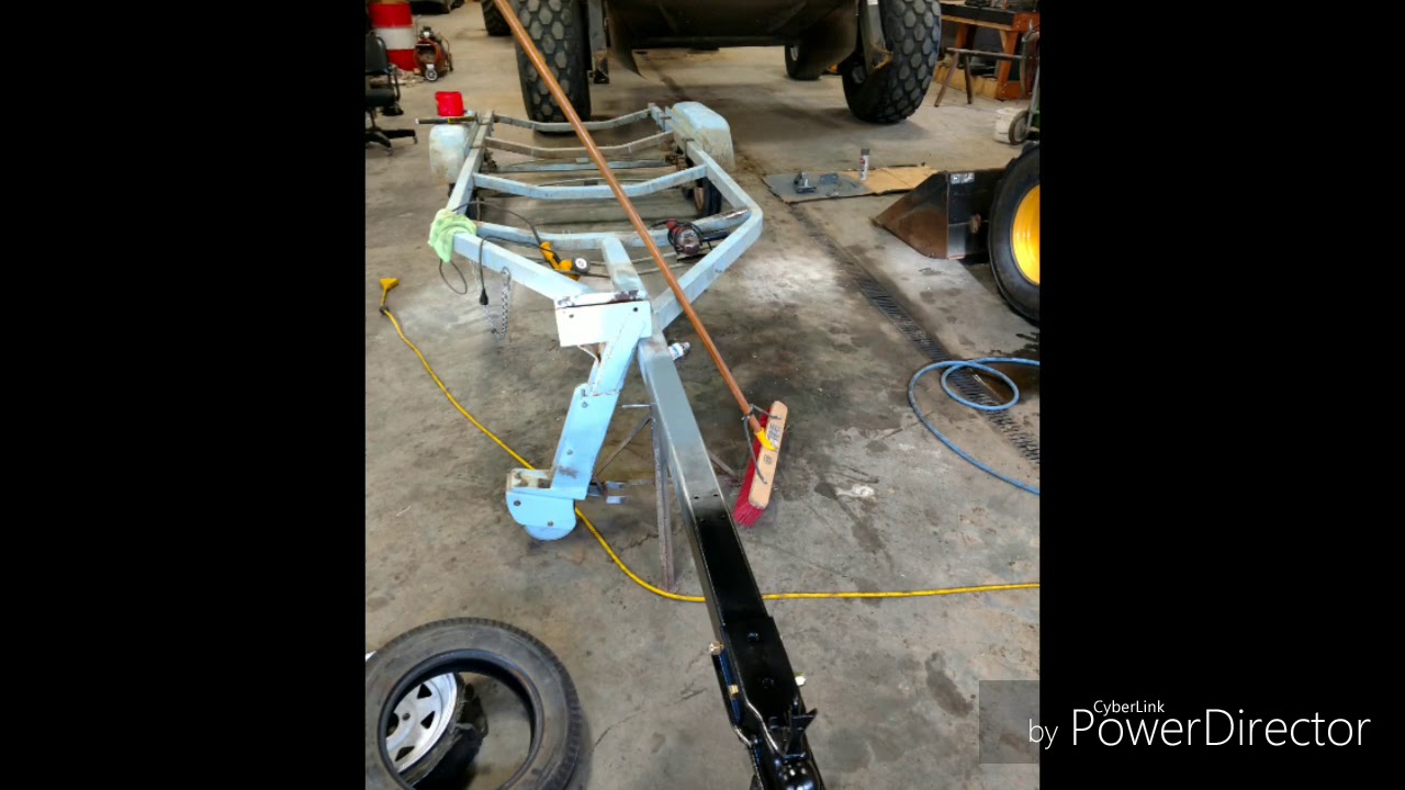 Old boat trailer in to a flatbed trailer YouTube