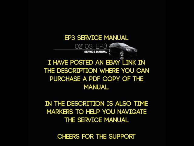 Honda Civic EP3 Type R Workshop Service Manual K20A2 Repairs