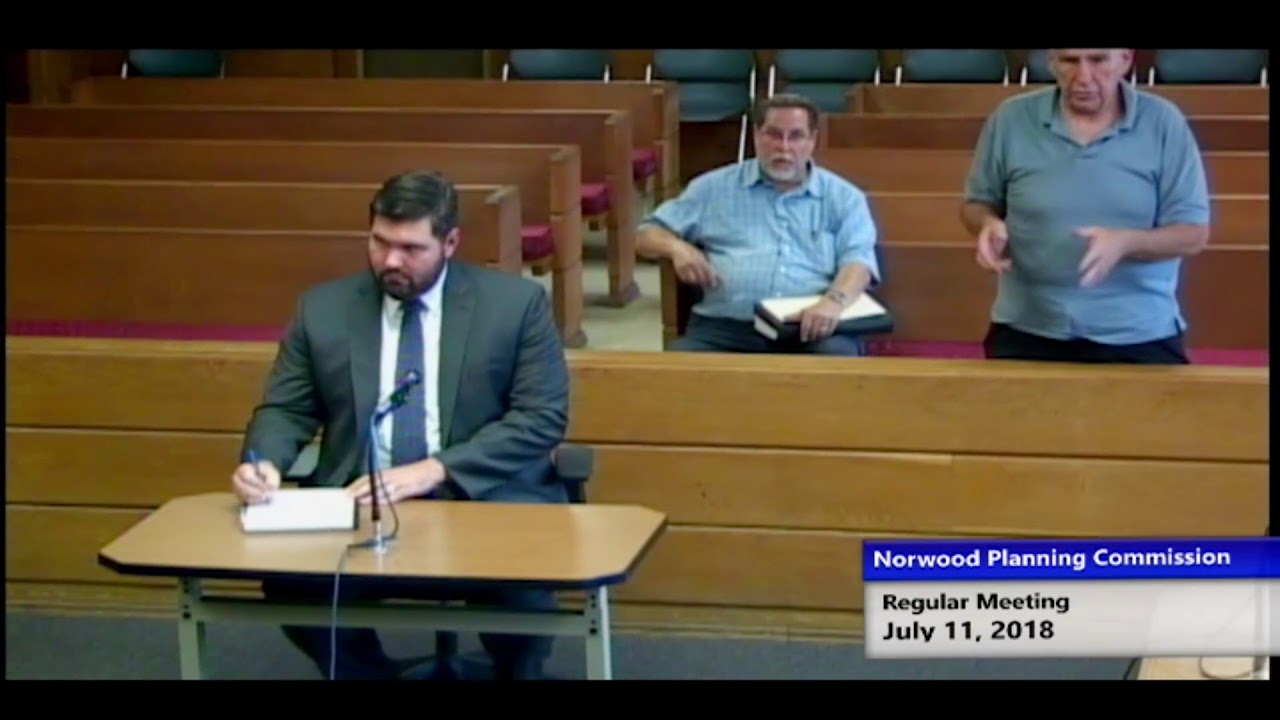 Norwood Planning Commission Meeting July 11, 2018 YouTube