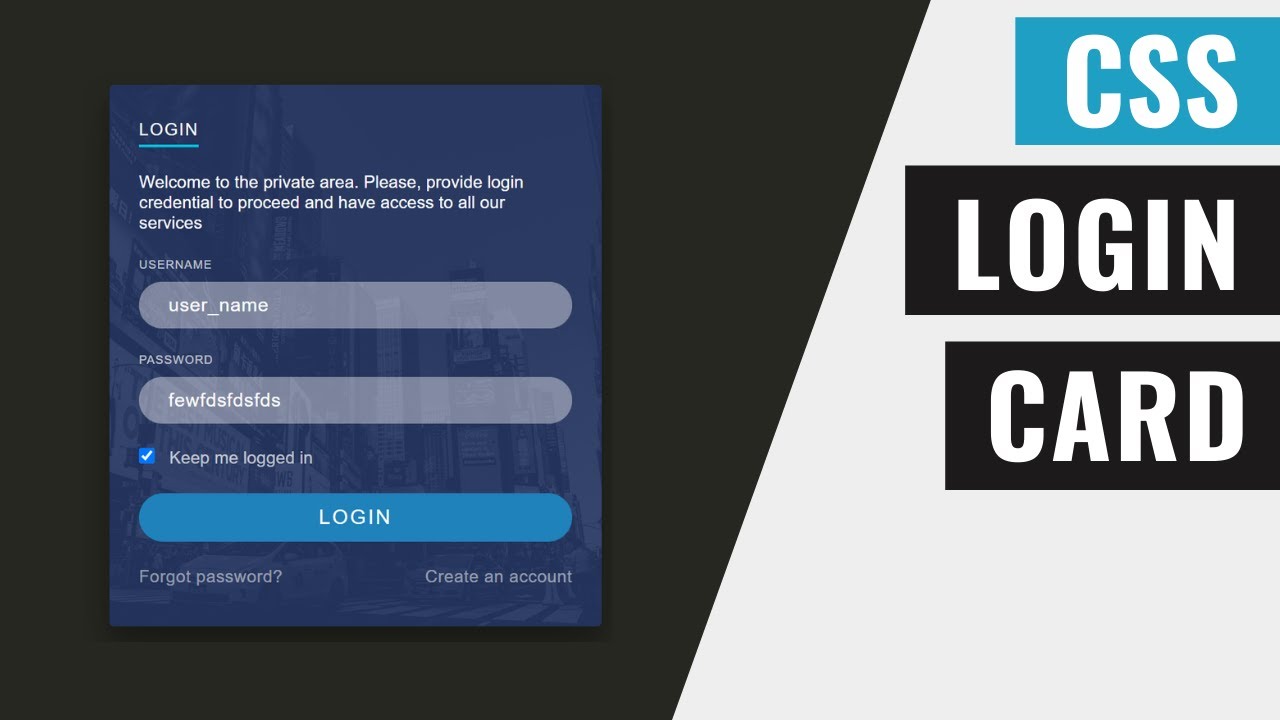 Awesome Login Card Using HTML and CSS 