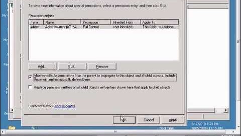 Enable inherited rights for a website in Windows IIS
