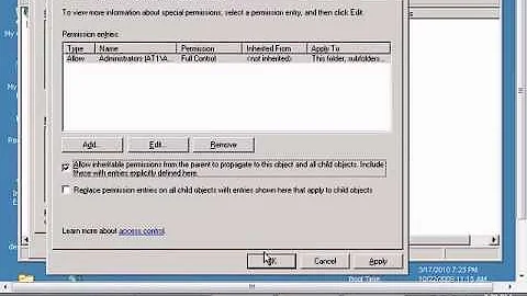 Enable inherited rights for a website in Windows IIS