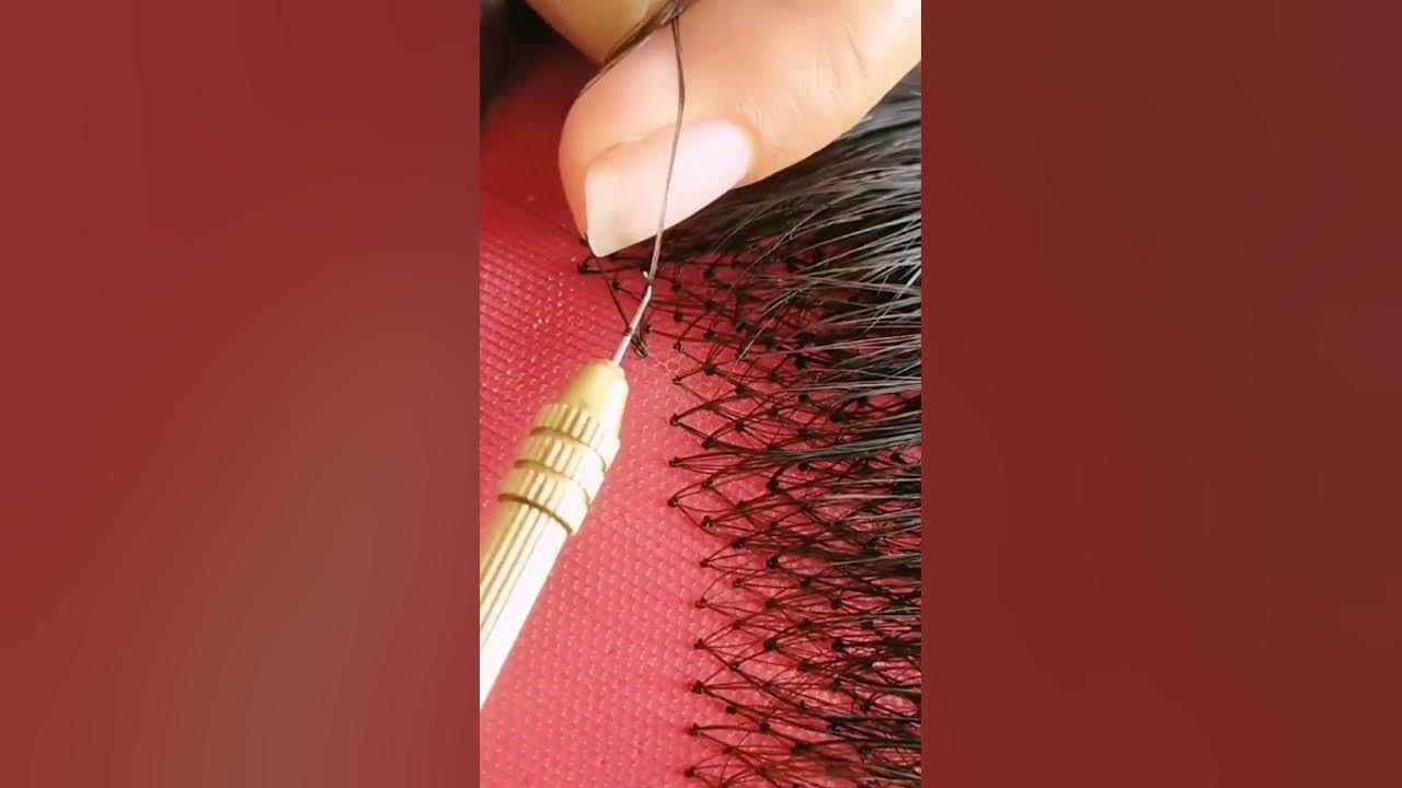 hair ventilating/plucking for beginners#plucking #ventilation #crochet #wiglove #wigmaker