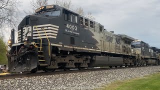 Ns 4003 leads 316 meets csx 7001 leads Q651 at mentor Ohio