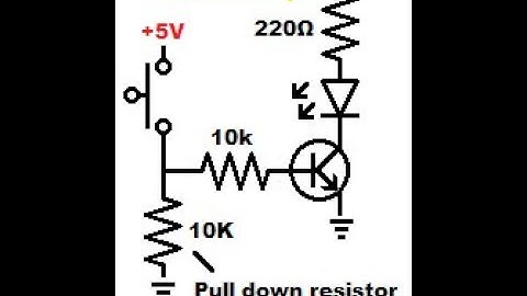 Pull down resistor for NPN bipolar junction transistor switch circuit using electronics 2N3904 BJT