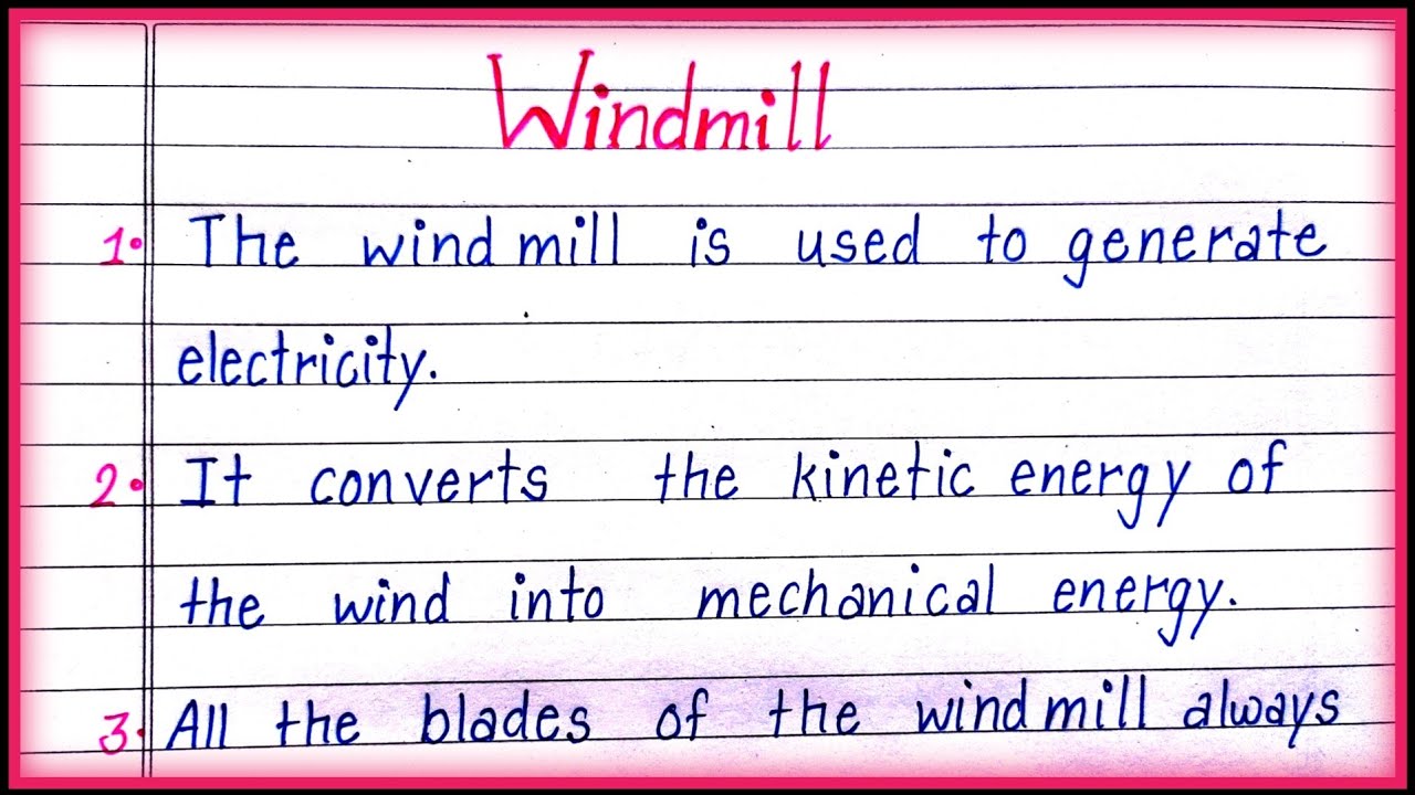 essay on windmill