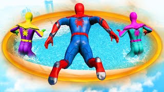 GTA 5 Rainbow Spiderman Jumping Into Portals (Ragdolls/Euphoria Physics) #13