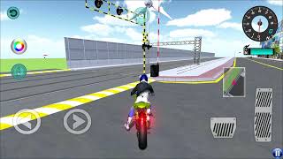 Eco Motorbike Driving vs Bullet Train Railway Station in 3D Driving Class - Android IOS Gameplay screenshot 5