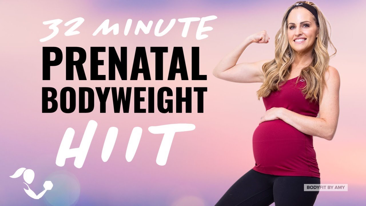 32 Minute Prenatal Bodyweight HIIT Workout - Great for all Trimesters