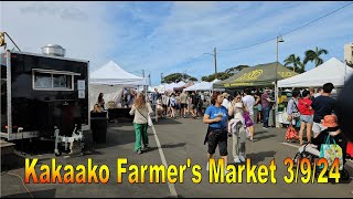 [4K] Kakaako Farmers Market on 3/9/24 in Honolulu, Oahu, Hawaii
