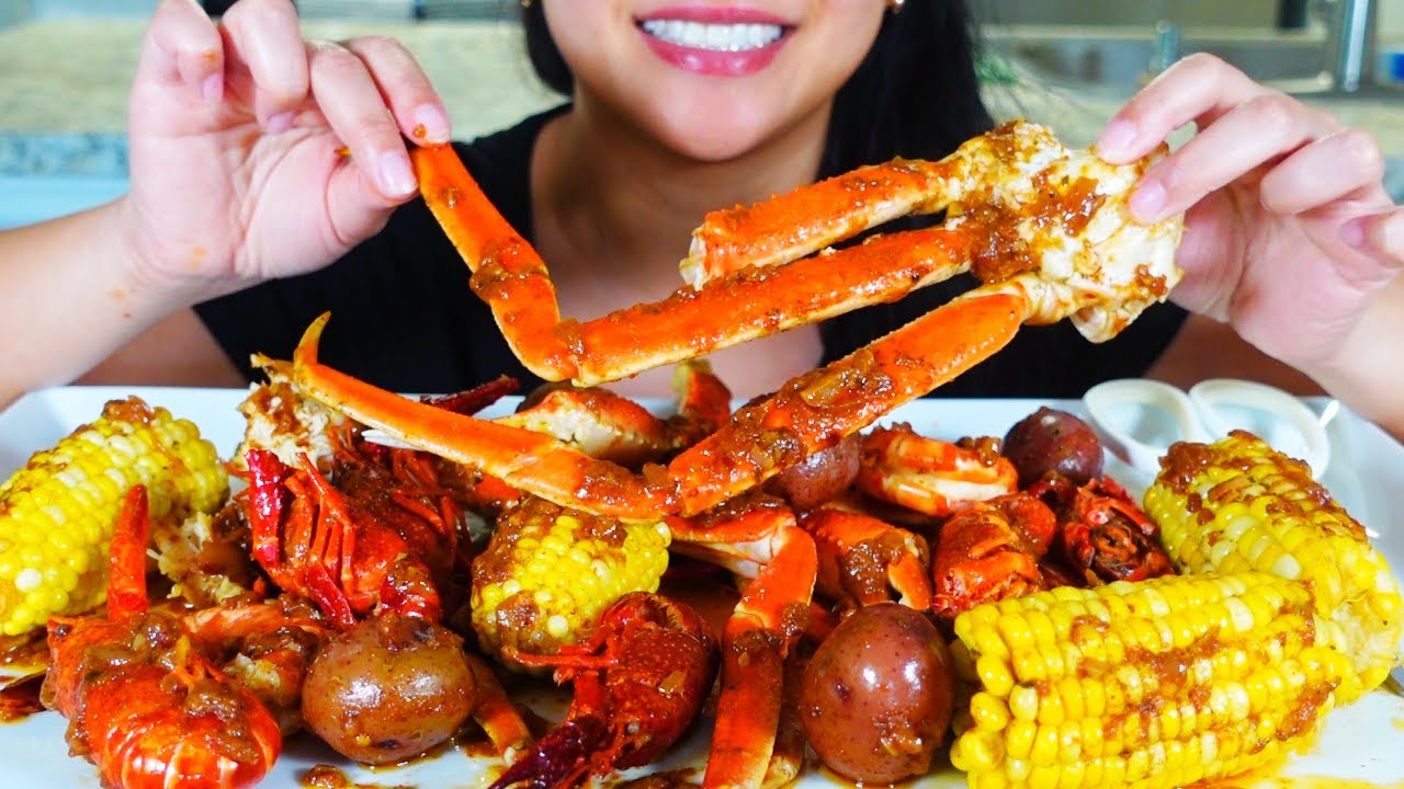 ASMR SEAFOOD BOIL Mukbang Bloveslife's Smackilicious Sauce YouTube