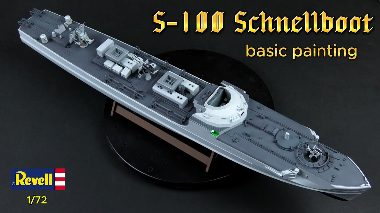 S - 100 Schnellboot -  Revell 1/ 72.  ( part 3 ).  Basic painting