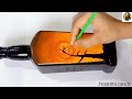 DIY Bottle Art| Sunset Scenery on Glass Bottle| Bottle Craft| Bottle Painting for Beginners|