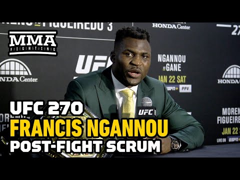 Francis Ngannou Reacts to Dana White Not Putting Belt Around His Waist | UFC 270 | MMA Fighting