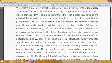 An Optical Flow Based Full Reference Video Quality Assessment Algorithm