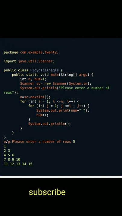 Floyd triangle in Java #code #java #programming #developers # ...