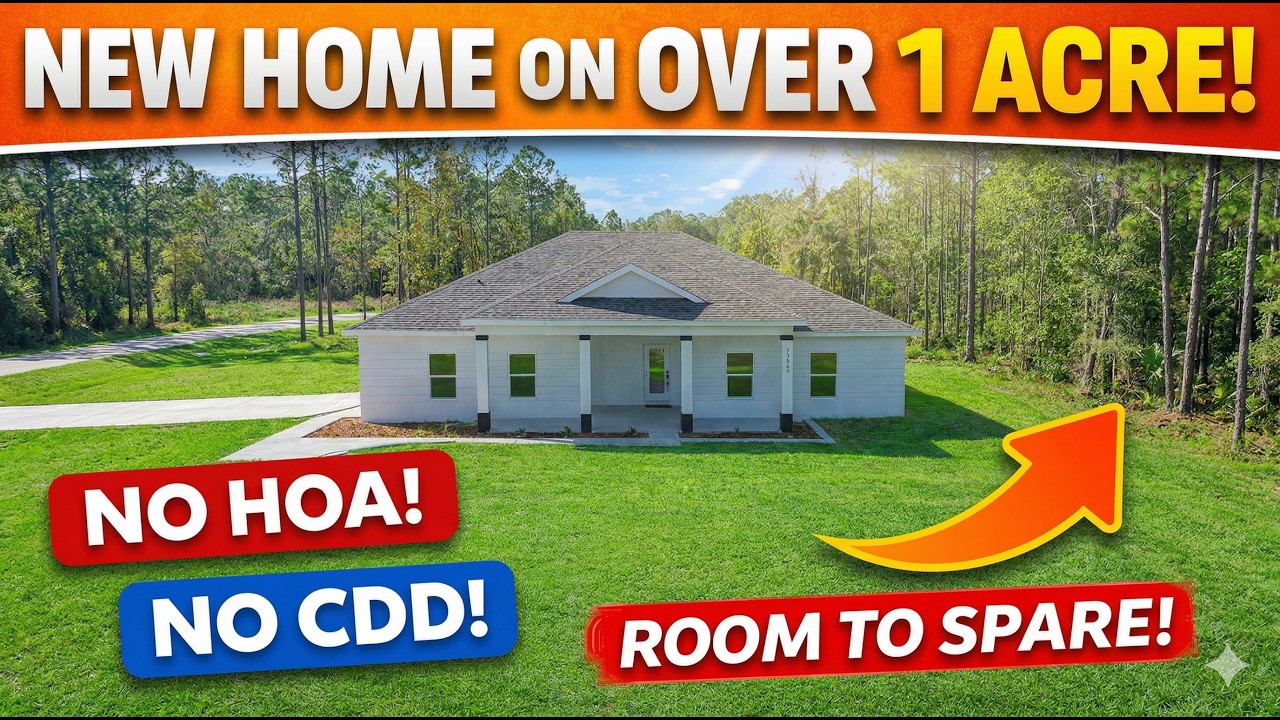 This New Home Sits on over 1 Acre (No HOA! No CDD!)