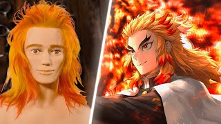 Kyojuro Rengoku Inspired Hair Tutorial: Haircut and Hairstyle || Hair Style