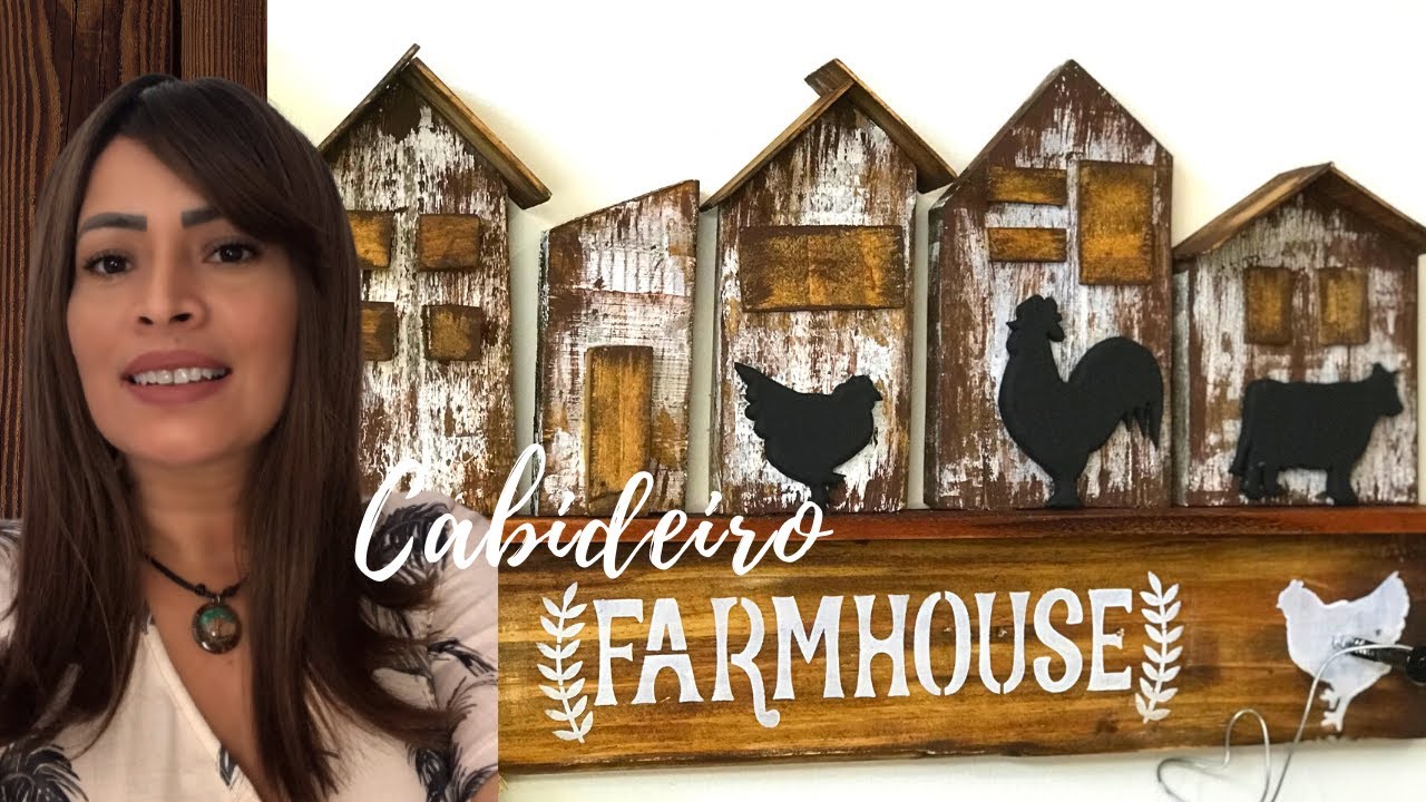 IDEIA COM RESTO DE MADEIRA-CABIDEIRO FARMHOUSE FAÇA E VENDA