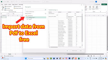 How to import data from pdf to excel
