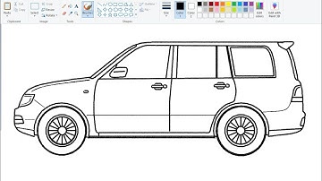 How to draw a Car | Drawing Toyota Landcruiser on computer using Ms Paint.