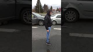 Авария в Еленья Гуре (Jelenia Gora) Водитель перепутал педали. Разбито 5 машин#shorts