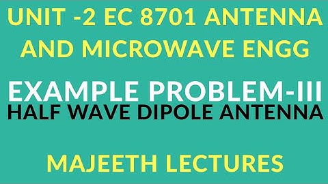 EC8701 Antenna and Microwave Engineering HWD problems
