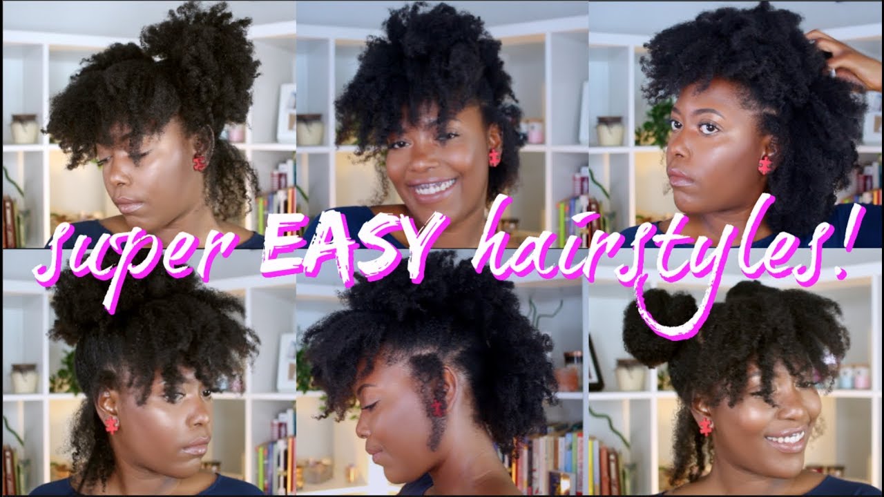 NATURAL HAIRSTYLES THAT ANYONE CAN DO! NO COMBS, BRAIDING, OR TWISTING