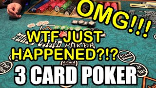 3 CARD POKER in Las Vegas! WTF just happened?!???