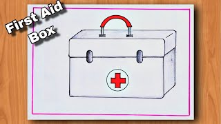 how to draw first aid box step by step / first aid box drawing easy for beginners