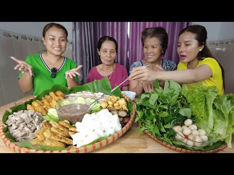 Video Mừng 2 mẹ con Nhân đến thăm nhà cùng xơi mâm bún đậu... - youtube