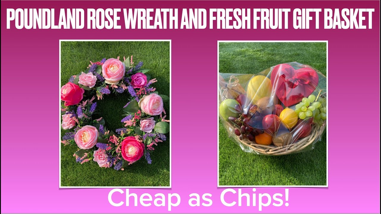 Gift Ideas Using Poundland & Home Bargains Items Fruit Basket & Wreath