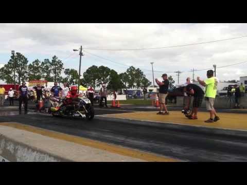 Larry "Spiderman" McBride Top Fuel burnout during Saturday of Manufacturers Cup Haltech World Finals