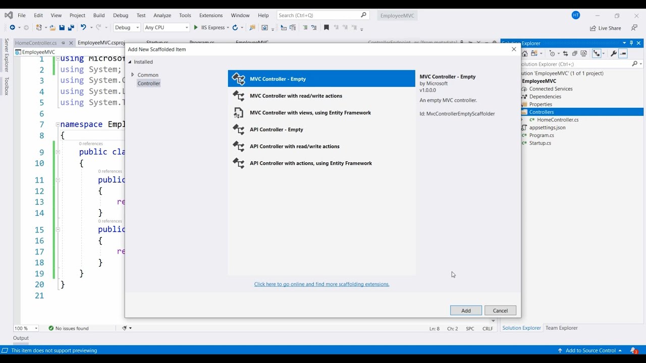 Asp Controller ASP.Net Core 3.1 MVC - Controller - YouTube
