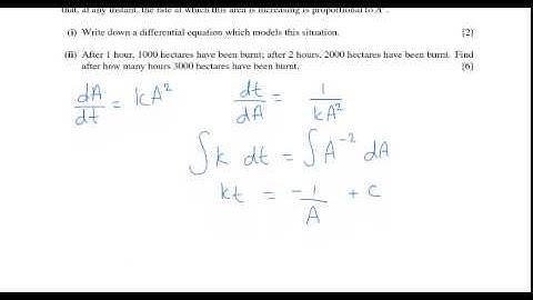 A Pure Maths - Differential Equations OCR Core 4 June 2006 q5ii
