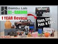 Bambu lab x1carbon  1year of use  full review including tests fixes errors pros  cons