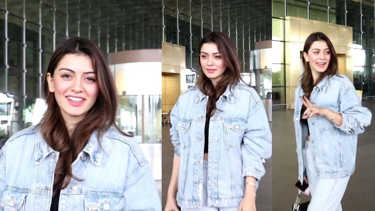 Actress Hansika With Her Mother Latest Visuals Spotted At Airport | Hansika  Motwani hot look - YouTube
