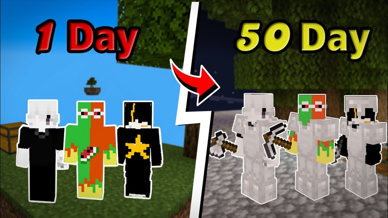 عشت 50 يوم في سكاي بلوك مع اصحابي المشاطيب 🗿 (الجزء الاول)